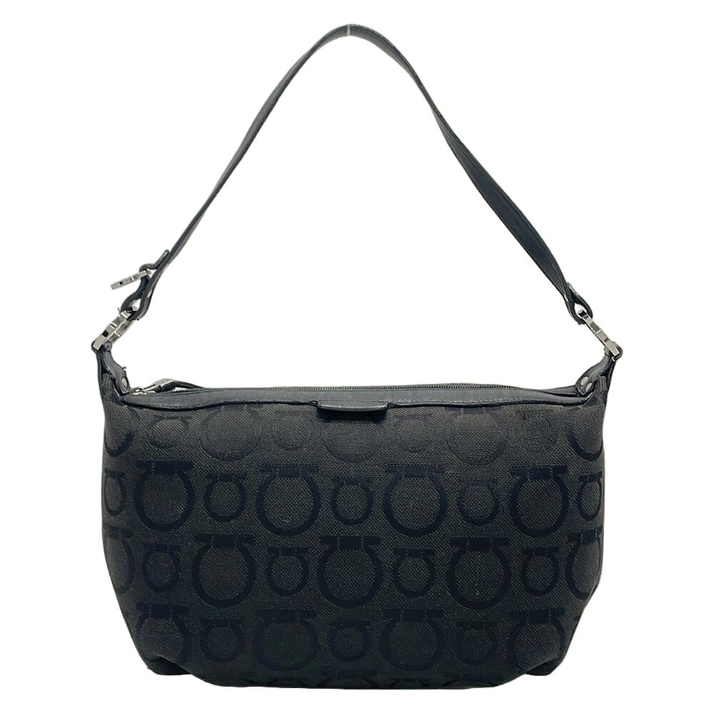Salvatore Ferragamo Gancini Handbag Jacquard Leather